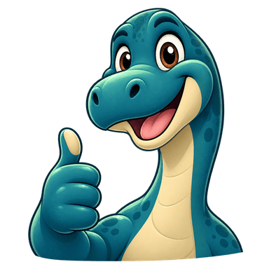 Friendly Dino Props mascot giving a thumbs up